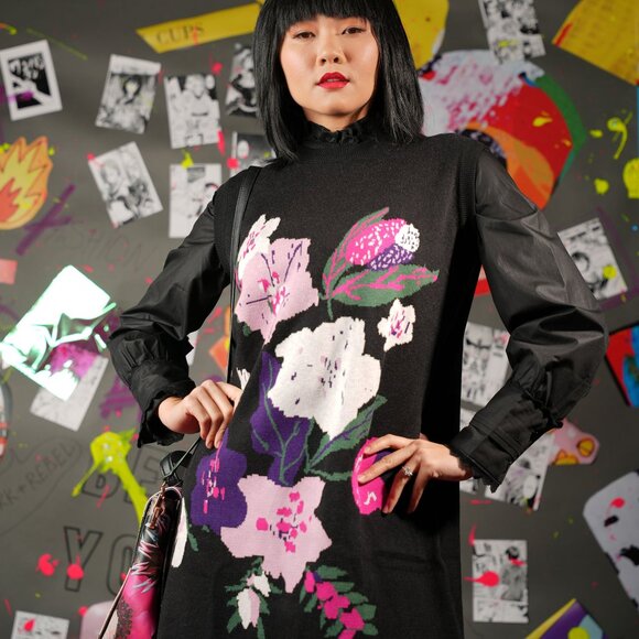 Ted Baker Floral Print Crossbody Bag with Removable Straps and Pink Lining - Picture 4 of 11